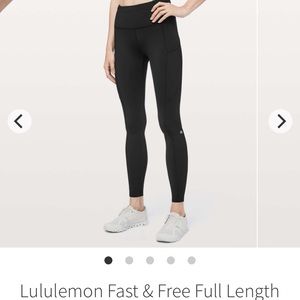 NWT Lululemon Fast and Free Black Leggings size 2